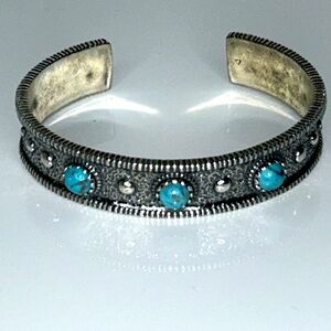 NWOT Carolyn Pollack American West Sterling Silver Turquoise Cuff Bracelet Boho